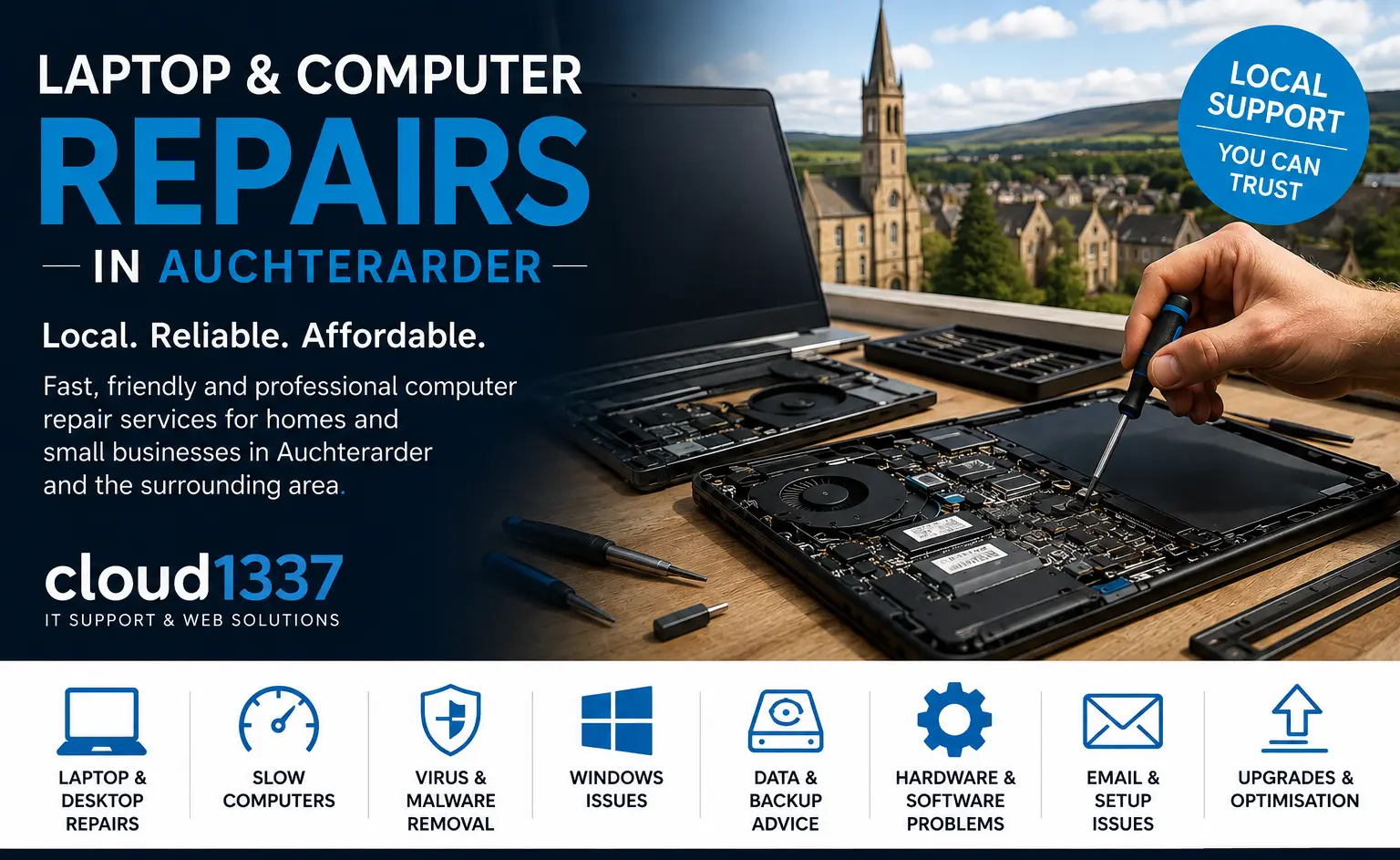 Laptop & Computer Repairs Now Available in Auchterarder